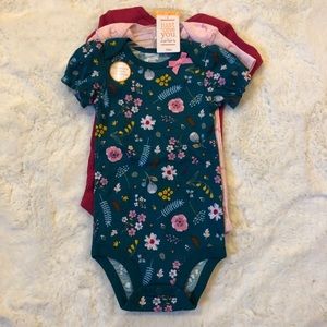 3 Pack of Toddler Girl Short Sleeve Onesies